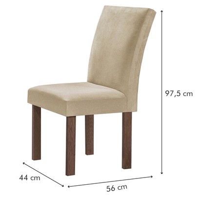 Mesa de Jantar 4 Lugares Kyra/Canela com Vidro Chocolate/Off White/Suede Cru - Cel Móveis