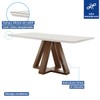 Mesa de Jantar 6 Lugares Kyra/Arizona com Vidro Chocolate/Off White/Suede Bege - Cel Móveis