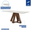 Mesa de Jantar 6 Lugares Kyra/Arizona com Vidro Chocolate/Off White/Suede Cru - Cel Móveis