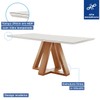 Mesa de Jantar 6 Lugares Kyra/Arizona com Vidro Cinamomo/Off White/Suede Bege - Cel Móveis