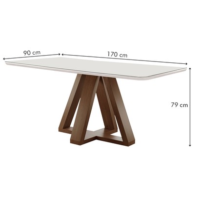 Mesa de Jantar 6 Lugares Kyra/Arthus com Vidro Chocolate/Off White/Suede Bege - Cel Móveis
