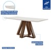 Mesa de Jantar 6 Lugares Kyra/Arthus com Vidro Chocolate/Off White/Suede Cinza - Cel Móveis