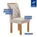Mesa de Jantar 6 Lugares Kyra/Arthus com Vidro Cinamomo/Off White/Suede Bege - Cel Móveis