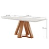 Mesa de Jantar 6 Lugares Kyra/Arthus com Vidro Cinamomo/Off White/Suede Bege - Cel Móveis