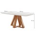Mesa de Jantar 6 Lugares Kyra/Arthus com Vidro Cinamomo/Off White/Suede Bege - Cel Móveis