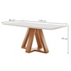 Mesa de Jantar 6 Lugares Kyra/Arthus com Vidro Cinamomo/Off White/Suede Cinza - Cel Móveis