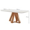 Mesa de Jantar 6 Lugares Kyra/Arthus com Vidro Cinamomo/Off White/Suede Cru - Cel Móveis