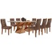 Mesa de Jantar 8 Lugares Barcelona com Vidro Cinamomo/Off White/Suede Animale - Cel Móveis