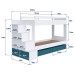 Beliche 4 Gavetas com Escada Branco/Azul Secreto - Completa Móveis