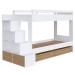 Beliche 4 Gavetas com Escada Branco/Aveiro Oak - Completa Móveis