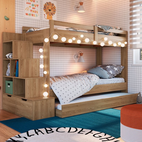 Treliche 2 Gavetas Aveiro Oak - Completa Móveis