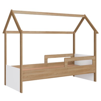 Cama Infantil Montessoriana Aveiro Oak/Branco - Completa Móveis