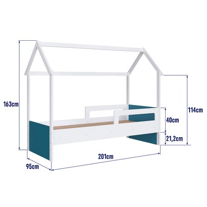 Cama Infantil Montessoriana Branco/Azul Secreto - Completa Móveis