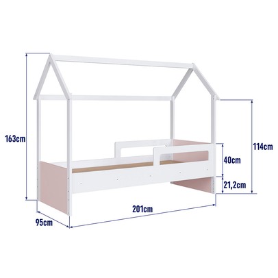 Cama Infantil Montessoriana Branco/Rosa - Completa Móveis