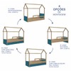 Cama Infantil Bicama Aveiro Oak/Azul Secreto - Completa Móveis