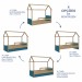 Cama Infantil Bicama Aveiro Oak/Azul Secreto - Completa Móveis