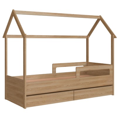 Cama Infantil Montessoriana 2 Gavetas Aveiro Oak - Completa Móveis
