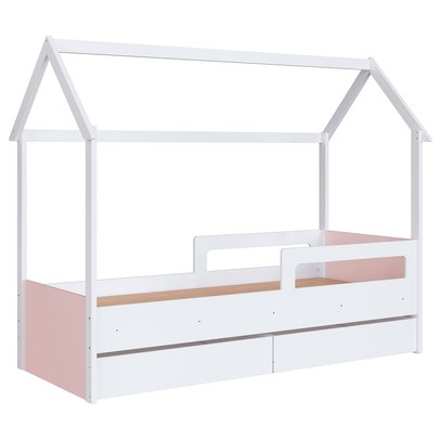 Cama Infantil Montessoriana 2 Gavetas Branco/Rosa - Completa Móveis