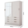 Guarda-Roupa Solteiro Taylor 2 Portas de Correr 6 Gavetas com Espelho Branco - Panorama Móveis