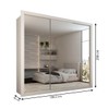 Guarda-Roupa Casal Luiza 3 Portas de Correr 4 Gavetas Espelhado Branco - Panorama Móveis