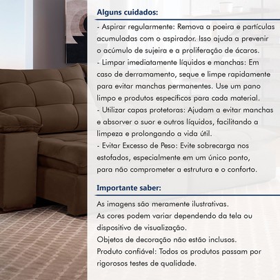 Sofá 4 Lugares Retrátil e Reclinável Espanha 250cm Marrom - Celflex