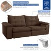 Sofá 4 Lugares Retrátil e Reclinável Espanha 250cm Marrom - Celflex