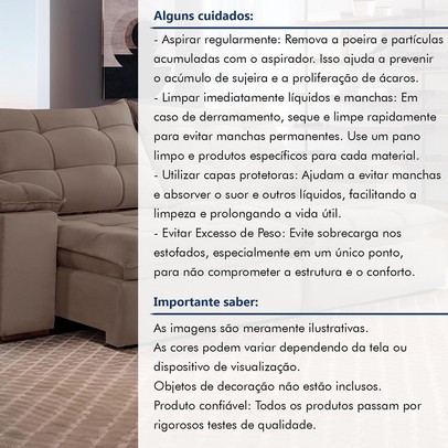 Sofá 4 Lugares Retrátil e Reclinável Espanha 250cm Bege Escuro - Celflex