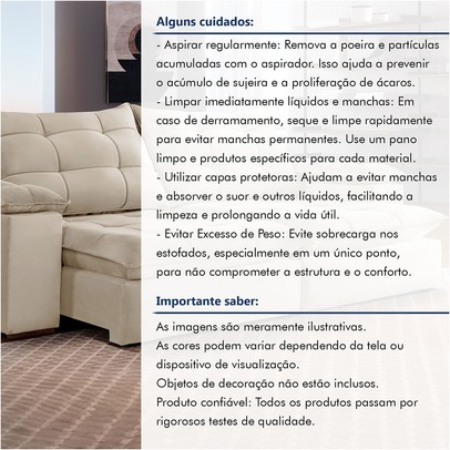 Sofá 4 Lugares Retrátil e Reclinável Espanha 250cm Bege Claro - Celflex