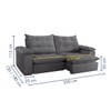 Sofá 4 Lugares Retrátil e Reclinável Espanha 250cm Cinza - Celflex