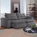 Sofá 4 Lugares Retrátil e Reclinável Espanha 250cm Cinza - Celflex