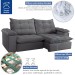 Sofá 4 Lugares Retrátil e Reclinável Espanha 250cm Cinza - Celflex