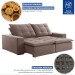 Sofá 4 Lugares Paris Retrátil e Reclinável Super Pilow 230cm Bege Escuro - Celflex
