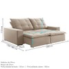 Sofá 4 Lugares Paris Retrátil e Reclinável Super Pilow 230cm Bege Claro - Celflex