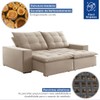 Sofá 4 Lugares Paris Retrátil e Reclinável Super Pilow 230cm Bege Claro - Celflex