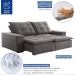 Sofá 4 Lugares Paris Retrátil e Reclinável Super Pilow 230cm Cinza - Celflex
