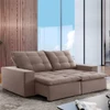Sofá 4 Lugares Paris Retrátil e Reclinável Super Pilow 250cm Bege Escuro - Celflex