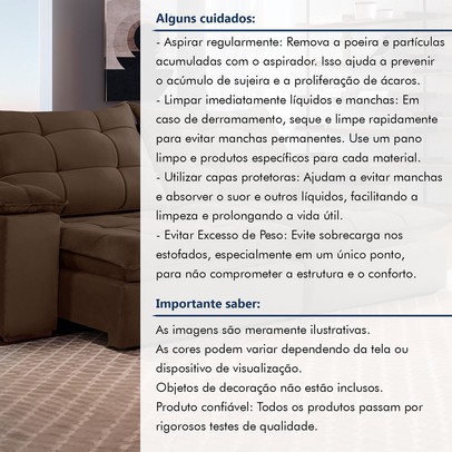 Sofá 5 Lugares Espanha Retrátil e Reclinável 290cm Marrom - Celflex