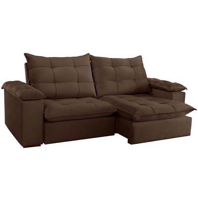 Sofá 5 Lugares Espanha Retrátil e Reclinável 290cm Marrom - Celflex
