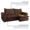 Sofá 5 Lugares Espanha Retrátil e Reclinável 290cm Marrom - Celflex