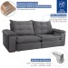 Sofá 5 Lugares Espanha Retrátil e Reclinável 290cm Cinza - Celflex