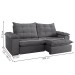 Sofá 5 Lugares Espanha Retrátil e Reclinável 290cm Cinza - Celflex