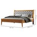 Cama de Casal Vivare 147cm Amêndoa Mel/Veludo Cinza - Josandro