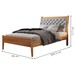 Cama de Solteiro Vivare 90cm Amêndoa Mel/Veludo Cinza - Josandro