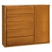 Cômoda Unique 1 Porta 5 Gavetas Amêndoa - Josandro