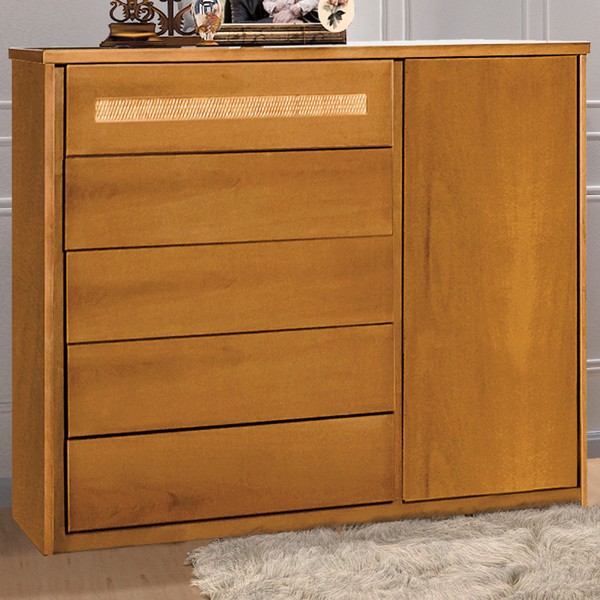 Cômoda Unique 1 Porta 5 Gavetas 4411 Amêndoa - Josandro