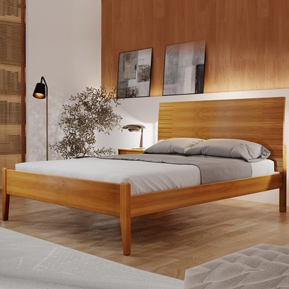 Cama de Casal Amazone 140cm Amêndoa Mel - Josandro
