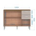 Balcão de Cozinha 3 Portas 2 Gavetas Castanho/Off White 507 - Poquema
