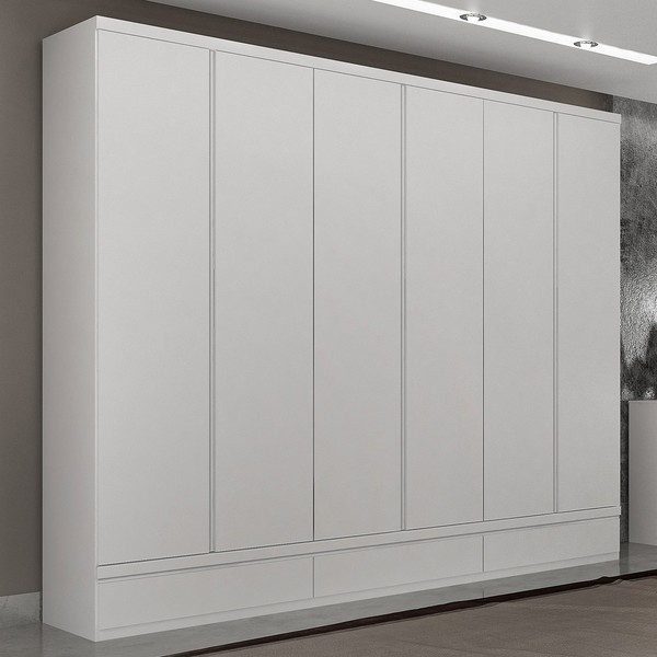 Guarda-Roupa Casal Urbano 6 Portas 9 Gavetas Branco - Josandro