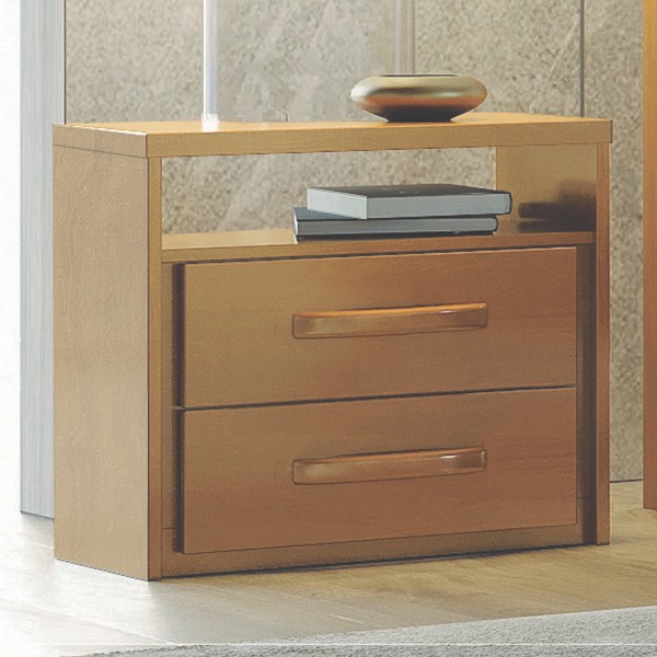 Mesa de Cabeceira Unique 2 Gavetas Madeira Maciça Amêndoa Mel - Josandro