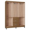 Guarda-Roupa Solteiro Milão 6 Portas 2 Gavetas Castanho - Poquema